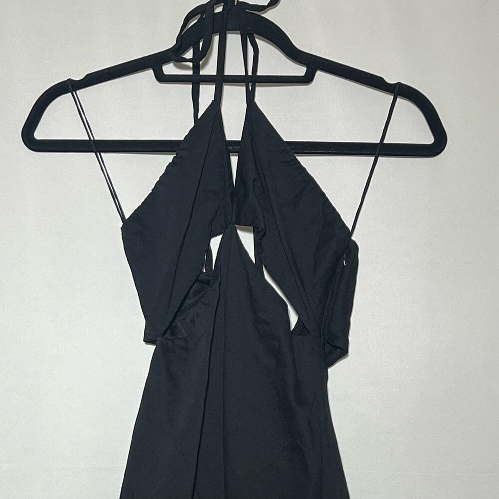 Marina Moscone RTR Shipwrecked Cutaway Dress Black Women Size 6 Virgin Wool Silk - Picture 5 of 12